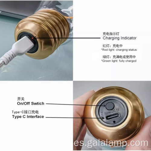 Bombillas de hadas navideñas recargables vintage